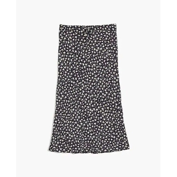 Madewell Drawstring Midi Slip Skirt Sweet Floral‎ Print Size 16 Navy Blue Comfy - Picture 4 of 10